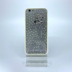 iPhone 6 TPU + PC case. Unique. Handmade. Silver, white rhinestones